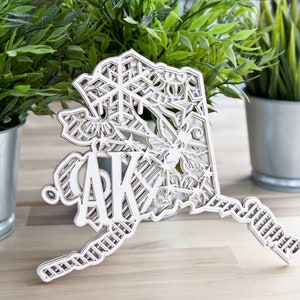 Layered 3D Mandala Alaska state SVG 5 layers | 3D layered DXF laser cut | Glowforge SVG | Commercial use Glowforge | Cricut | Silhouette