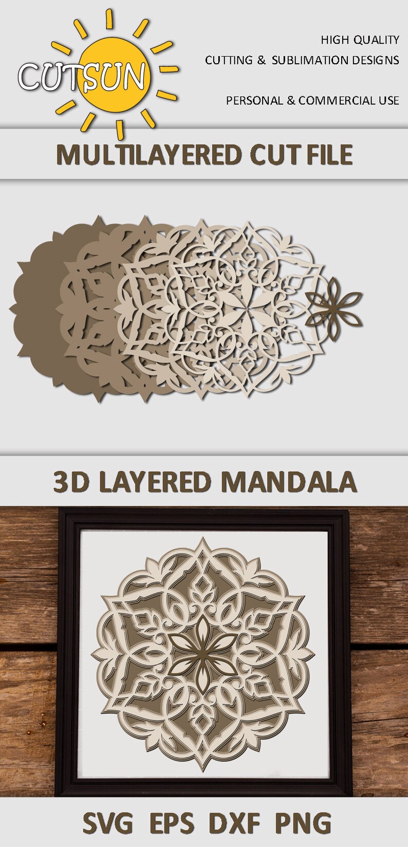 Download Mandala Svg Layered 3d Mandala Svg 5 Layers 3d Layered Mandala Commercial Use Glowforge Svg Clip Art Art Collectibles Deshpandefoundationindia Org