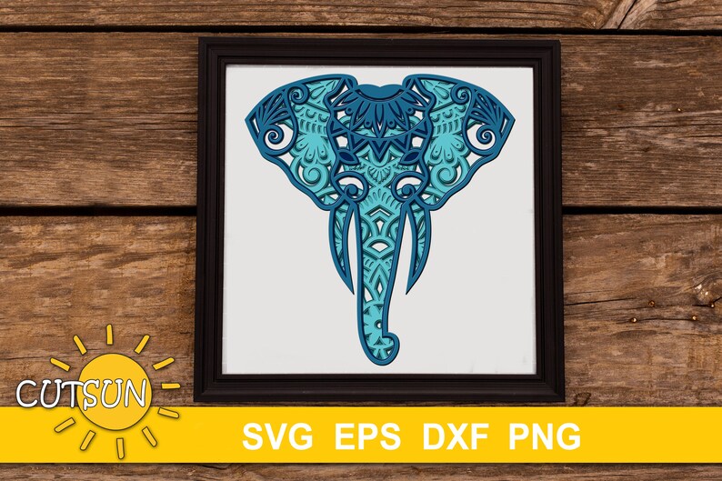 Download 3D Layered Mandala Elephant Head SVG 5 layers cut file | Etsy