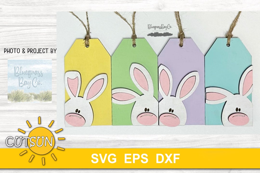 Easter Bunny Svg Easter Basket Tags SVG Bundle Glowforge Svg Laser Cut ...