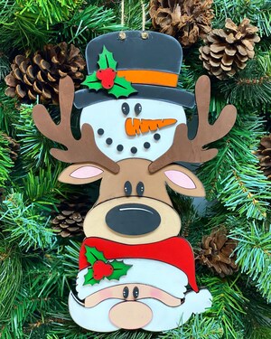 2 Panneaux Porte Noël – Motif Bonhomme De Neige Et Cerf – Décorations Extérieures Verticales – Polyester