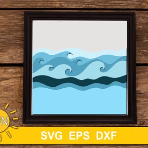3D Layered Waves SVG Bundle 3D Layered Sea Cricut Silhouette Glowforge ...