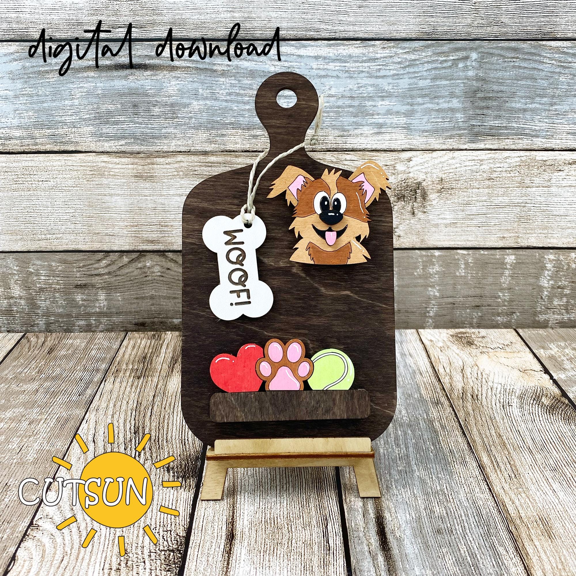 Dog - Laser Cut Out Unfinished Wood Craft Shape DOG120 Dog - Laser Cut Out Unfinished Wood Craft Shape DOG120