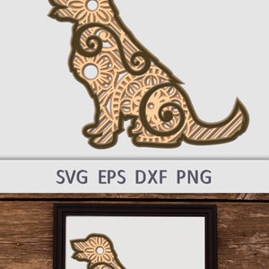 3D Layered Dog Golden Retriever SVG 5 Layers Cut File | Glowforge SVG ...