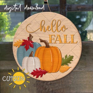 Fall Door hanger svg Pumpkin door hanger SVG Pumpkin svg Welcome sign svg Laser cut files Glowforge files