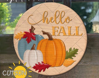Fall Door Hanger SVG | Pumpkin Door Hanger SVG | Welcome Sign SVG | Autumn Front Door Decor | Pumpkin svg | Laser Cut File