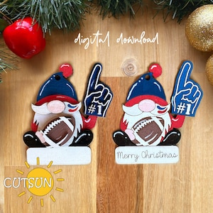 Gnomo de futebol svg Ornamento personalizado SVG Gnomo de futebol svg Amuleto de futebol svg Enfeite de natal svg Arquivo de corte a laser