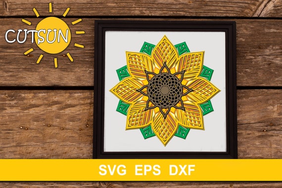 Download 3d Sunflower Svg Layered 3d Sunflower Mandala Svg 11 Layers Etsy