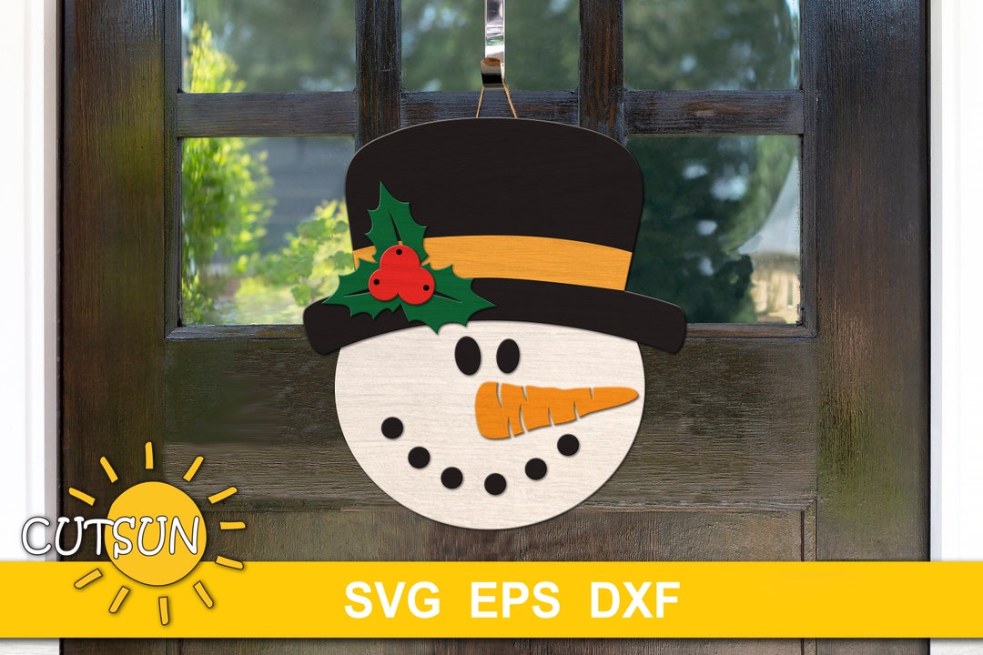 Snowman Door Hanger SVG Christmas Door Hanger SVG Snowman - Etsy