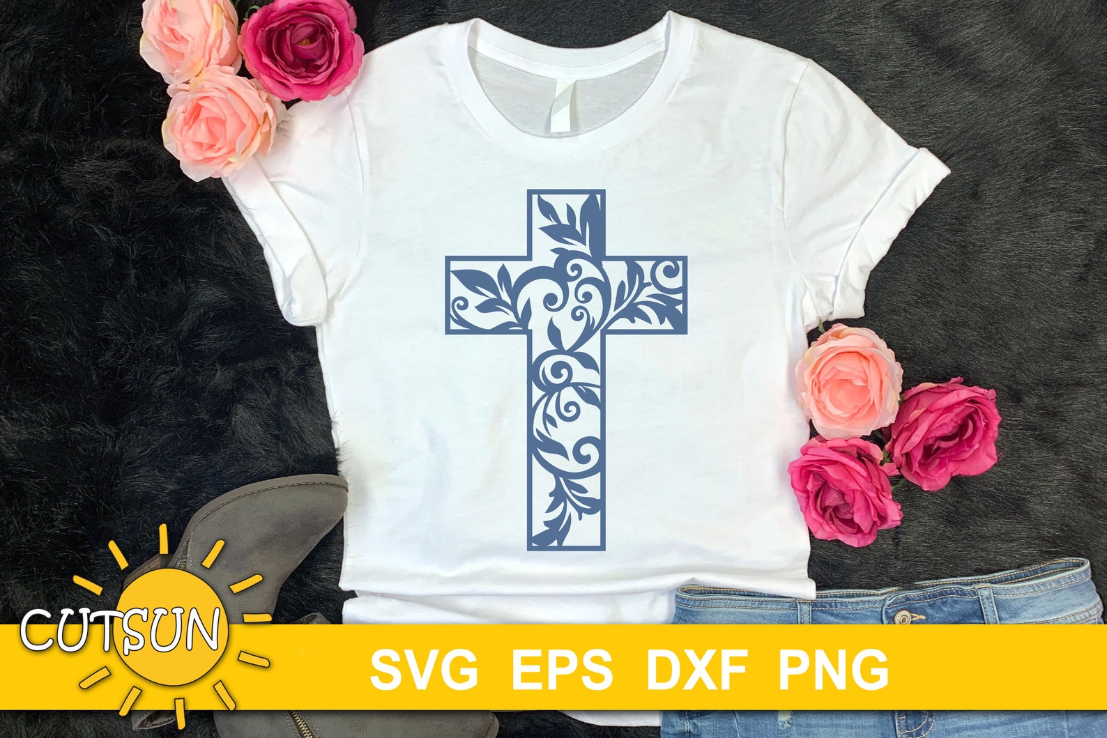 3D Layered Cross SVG mini bundle Multilayered Cross Floral | Etsy