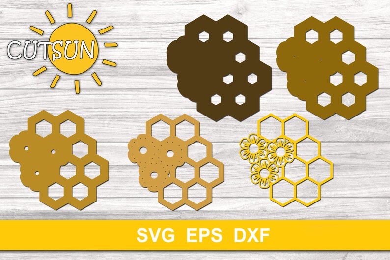 Download 3D Bee & Honeycomb Layered SVG file | Etsy