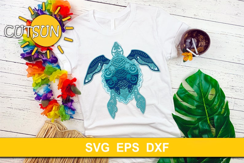 Download 3D Layered Mandala Turtle SVG 6 layers cut file | Etsy