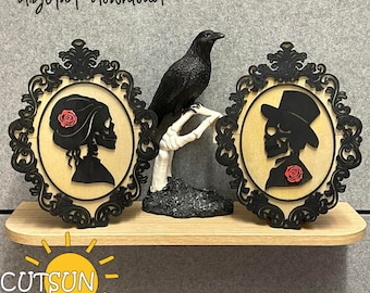 Skulls SVG | Gothic Victorian Halloween Decor | Laser Cut File