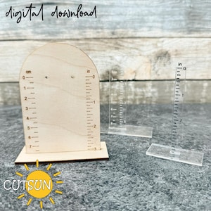 Soporte para aretes SVG / Exhibidor de aretes SVG paquete de 3 / Accesorio para fotografía de aretes con cm y pulgadas Descarga digital