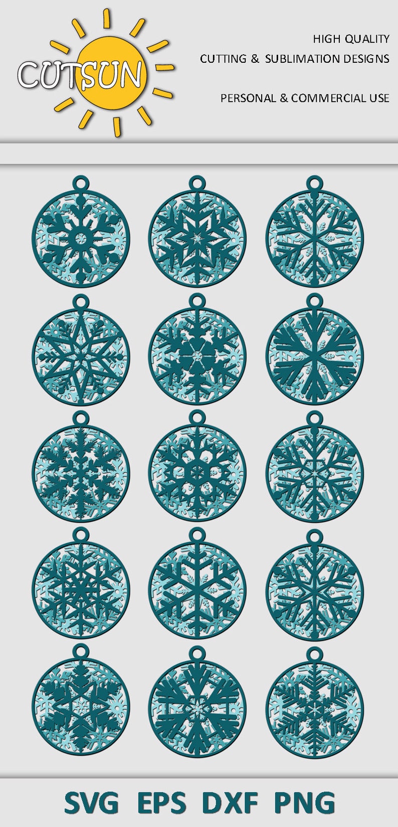 Download 3D layered Snowflakes Christmas ornaments SVG bundle of 15 ...