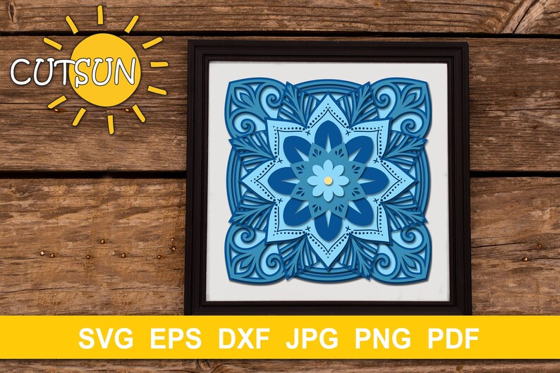 Download Mandala Svg 11 Layers Layered 3d Square Mandala Svg Clip Art Art Collectibles