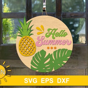 Summer Door Hanger SVG Bundle Glowforge Laser Cut File Cricut SVG ...