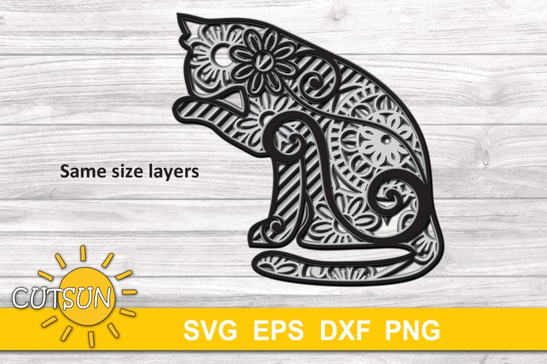 Free Free Layered Cat Mandala Svg 664 SVG PNG EPS DXF File