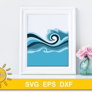 3D Layered Waves SVG bundle 3D Layered Sea Cricut | Etsy