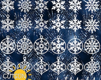 Snowflake Ornaments SVG bundle | Christmas bundle SVG | Snowflake bundle SVG