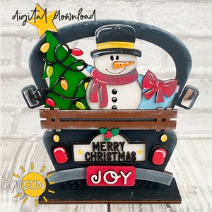 Module complémentaire SVG Noël pour camion de ferme interchangeable SVG Bienvenue signe SVG étagère décor SVG joyeux Noël SVG camion fichier découpé au laser