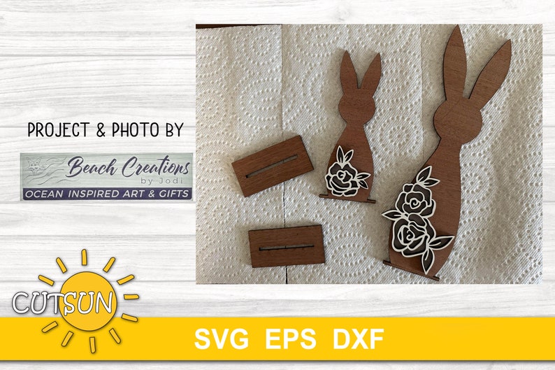 Easter Bunny SVG Bundle | Floral Bunny Shelf Sitters | Easter Decor ...