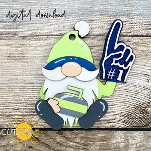 Curling gnome svg Curling Ornament SVG Laserschnittdatei Curling SVG Gnome svg Autocharme svg Weihnachtsverzierung Glofworge svg