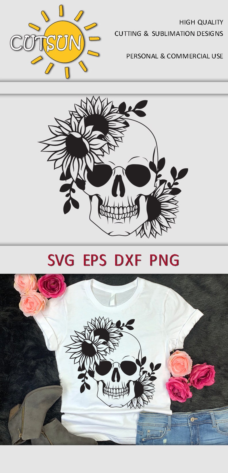 Free Free 153 Sunflower Sugar Skull Svg SVG PNG EPS DXF File