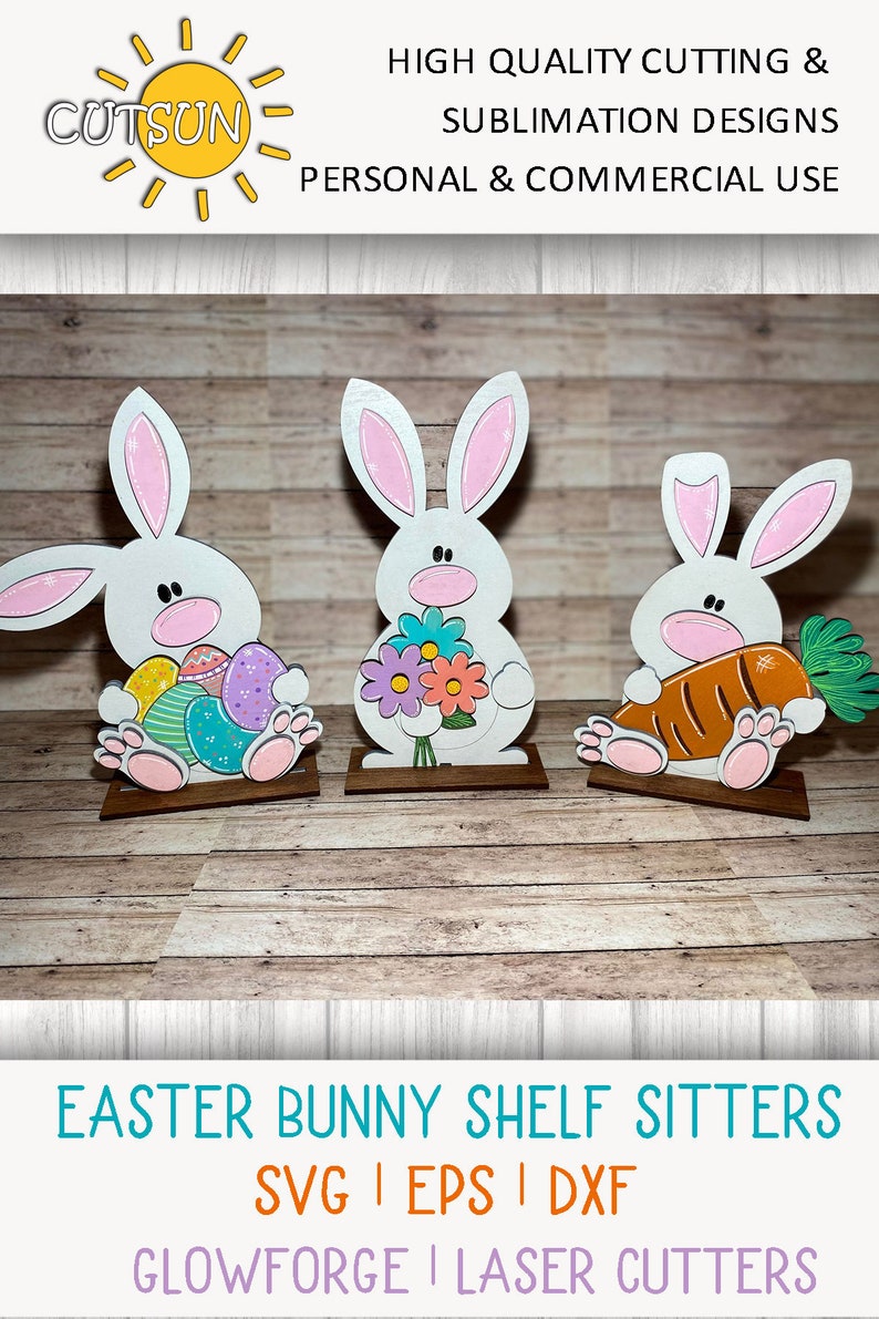 Easter Bunny SVG | Bunnies Shelf Sitters SVG Bundle | Spring Shelf ...