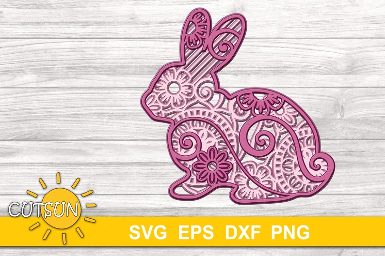 Download Fichier Mandala SVG 3D Bunny Lated Lapin 3D Couches Mandala | Etsy