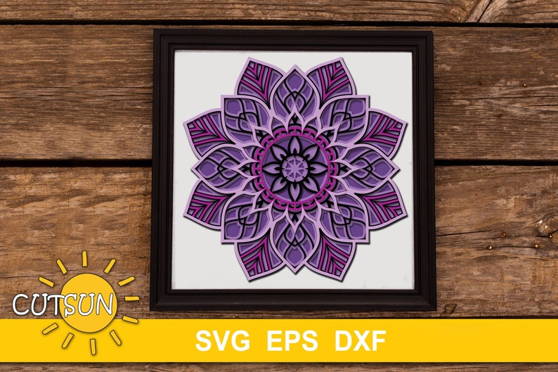 Download 3d Layered Mandala Svg 5 Layers Silhouette Cricut Svg Etsy