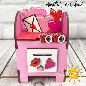Caja de bombones de San Valentín SVG Caja de bombones cortada con láser SVG Buzón de San Valentín SVG Caja de bombones SVG Archivo cortado con láser SVG de San Valentín