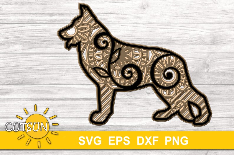 Download 3D Layered Dog German Shepherd SVG 5 layers cut file | Etsy