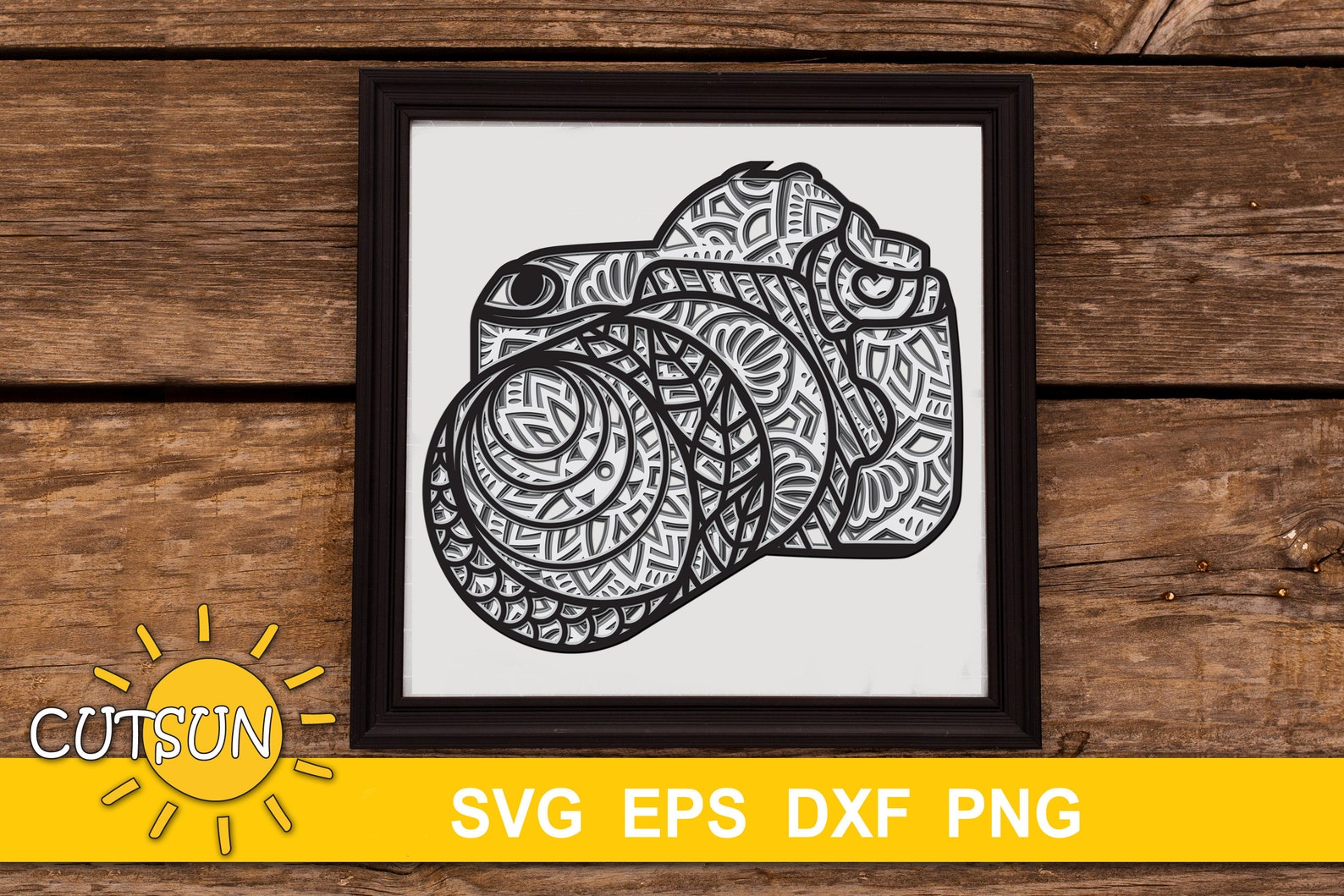 3D Layered Photo Camera Mandala SVG | 5 Layer Laser Cut File ...