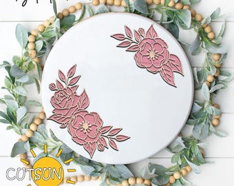 Layered Flower laserskuren fil SVG | Blommig SVG-design | Laserskuren fil för Glowforge, Cricut och Silhouette