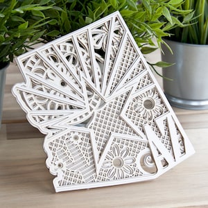 Layered 3D Mandala Arizona state SVG 5 layers | 3D layered DXF laser cut | Glowforge SVG | Commercial use Glowforge | Cricut | Silhouette