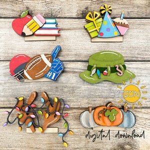 Bundle #2 pour les animaux ronds interchangeables door hager svg Glowforge svg fichier découpé au laser