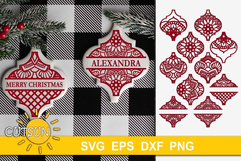 Download Free Svg Arabesque Christmas Tile Ornament Bundle File For ...