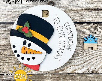Christmas Countdown Ornament SVG | Frosty Snowman SVG | Days Until Christmas SVG | Countdown To Christmas svg | Holiday Laser Cut File