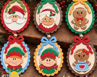 Christmas Tags Svg | Cute Gift Tags Svg | Laser Cut Svg | Christmas Glowforge Svg | Christmas Ornaments Svg