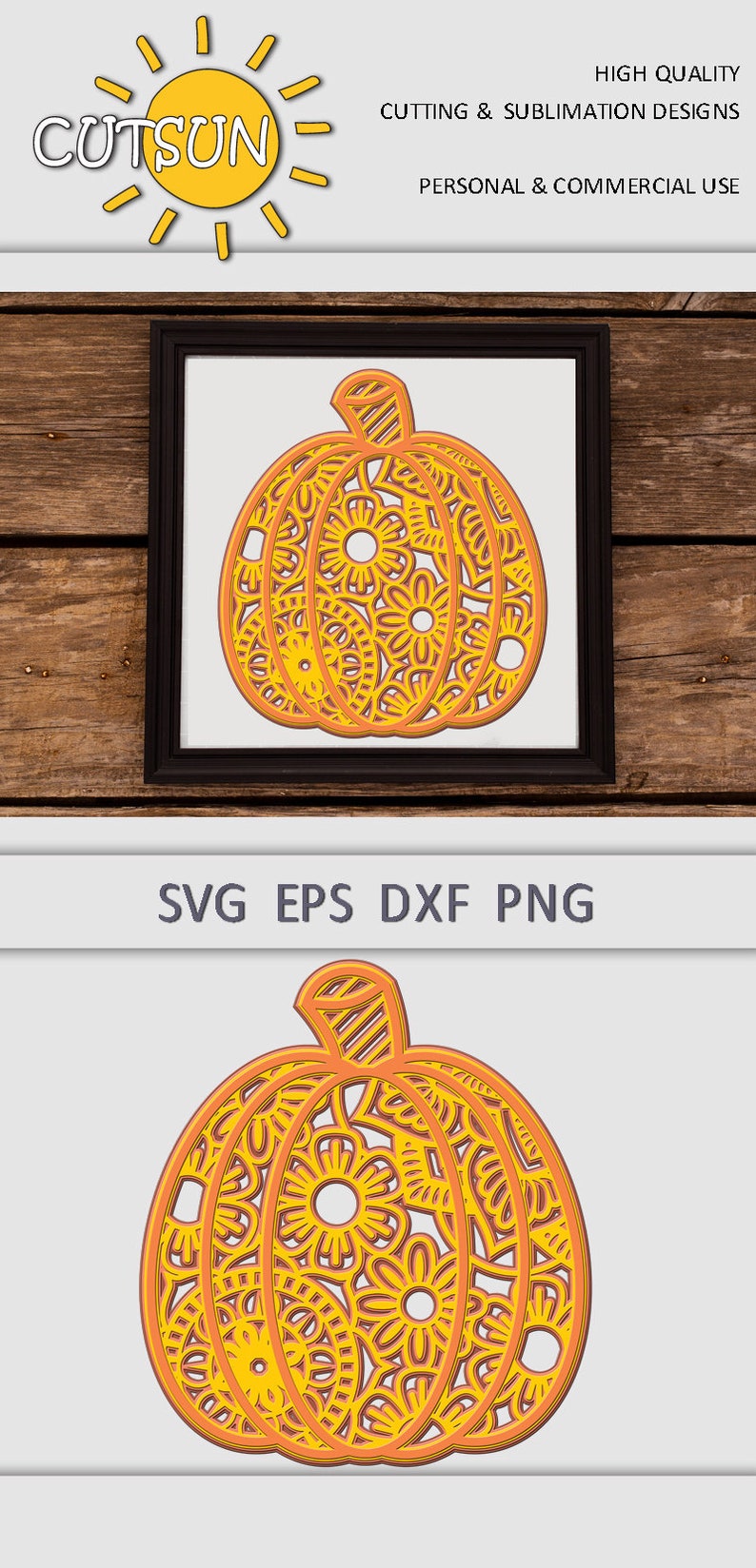 Download 3D Layered Mandala Pumpkin SVG 4 layers cut file Fall svg ...