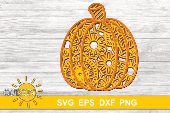 Download 3d Layered Mandala Pumpkin Svg 4 Layers Cut File Fall Svg Etsy