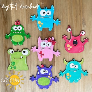 Halloween Ornamente SVG Bundle Auto Anhänger Monster SVG Bundle Cricut svg Laser Cut Files Halloween svg digitaler Download