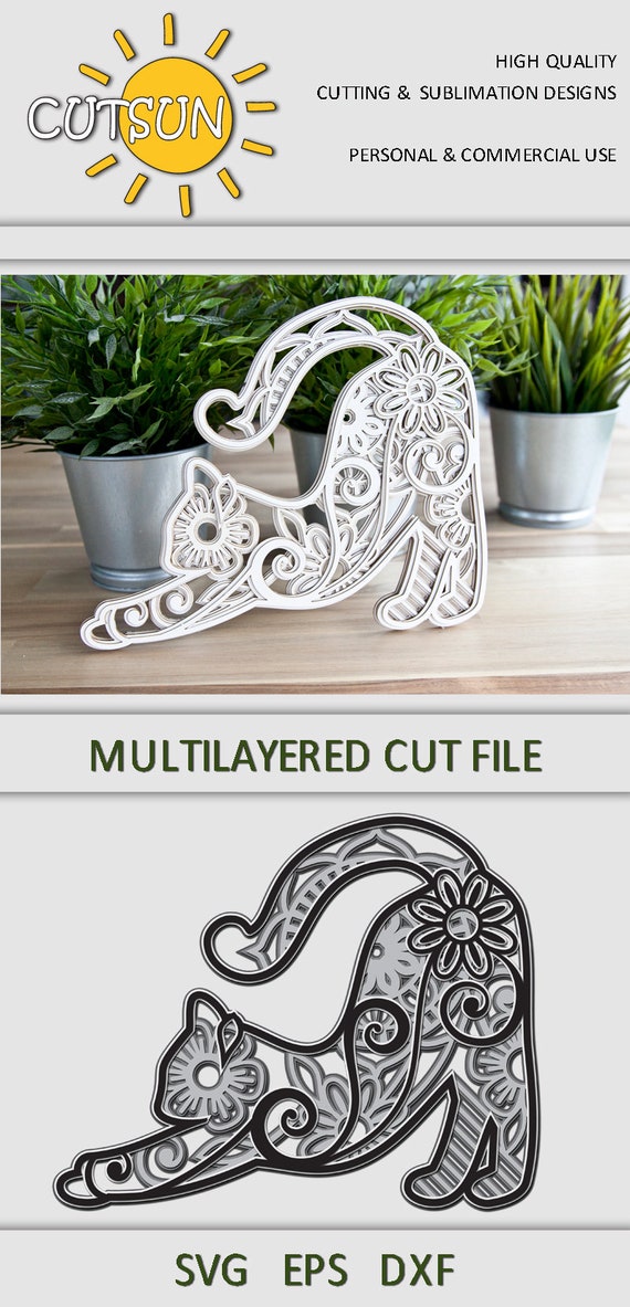 Free Free 224 Layered Cat Mandala Svg SVG PNG EPS DXF File