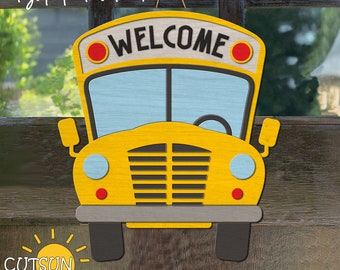 School Bus Door hanger SVG | Classroom Decor SVG | Back to School SVG | Laser cut file