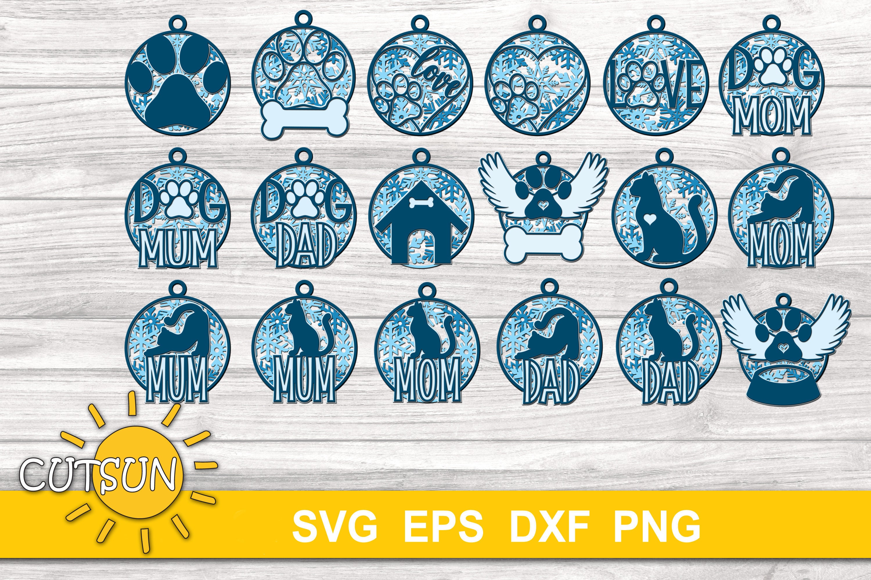 3d Layered Christmas Ornaments Svg Bundle Of 11 Designs 18 Etsy