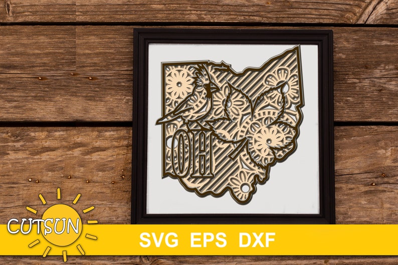 Download Layered 3D Mandala Ohio state SVG 5 layers | Etsy