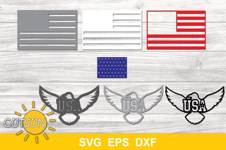 Download Clip Art American Flag With An Eagle Layered Cut File 7 Layers Art Collectibles