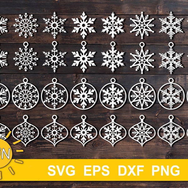 Snowflake Ornaments SVG bundle | Christmas bundle SVG | Snowflake bundle SVG