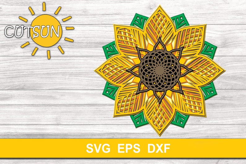 Download 3D Sunflower SVG Layered 3D Sunflower Mandala SVG 11 ...